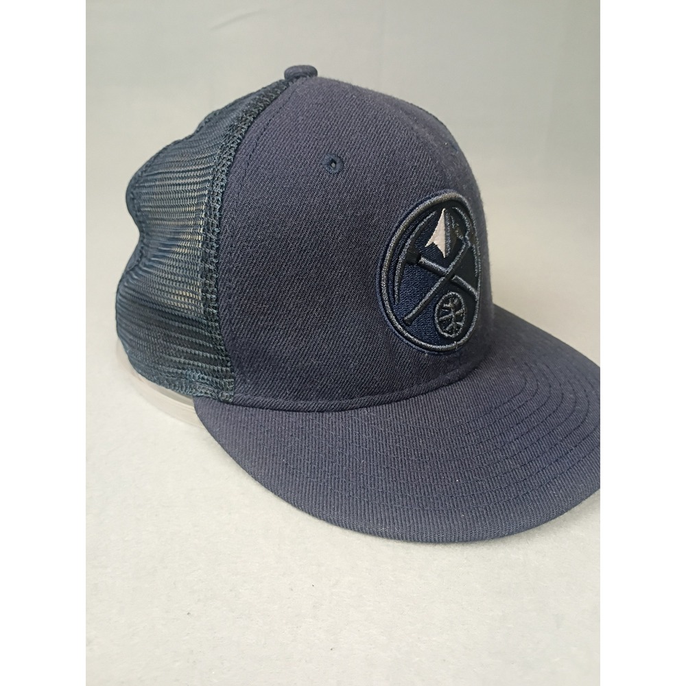 New Era Denver Nuggets NBA Trucker Hat Navy Blue Mesh Snapback Cap One Size